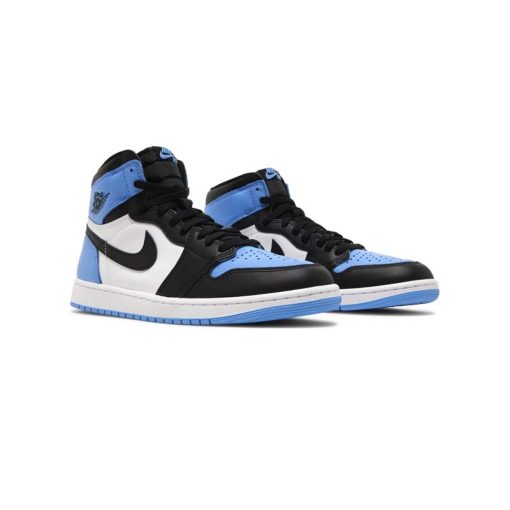 کفش نایک ایرجردن 1 ساق بلند مشکی سفید آبی Nike Air Jordan 1 Retro High OG UNC Toe