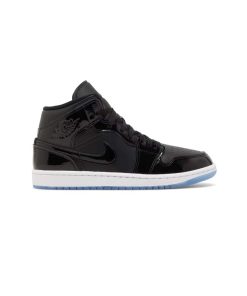 کفش نایک ایرجردن 1 ساق بلند مشکی ورنی Nike Air Jordan 1 Retro Mid Space Jam