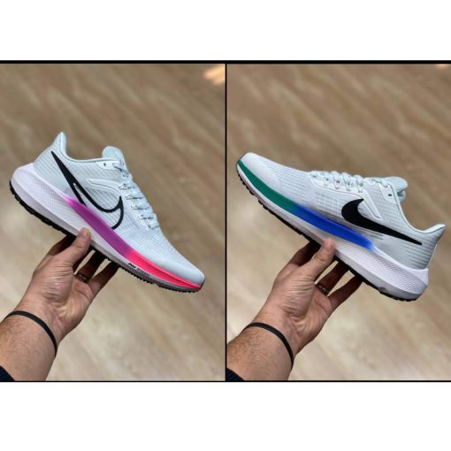 کفش نایک زوم پگاسوس 39 سفید صورتی سبز Nike Air Zoom Pegasus 39 White Pink Green Blue