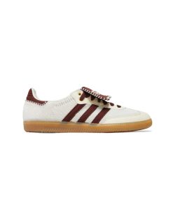 کتونى آدیداس سامبا ولز بانر کرم زرشکی Adidas Samba Wales Bonner Pony Cream White
