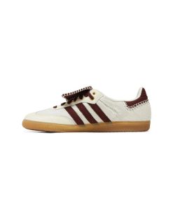 کتونى آدیداس سامبا ولز بانر کرم زرشکی Adidas Samba Wales Bonner Pony Cream White