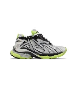 کتونی بالنسیاگا رانر گرافیتی مشکی نقره ای سبز Balenciaga Runner Sneaker White Fluo Yellow