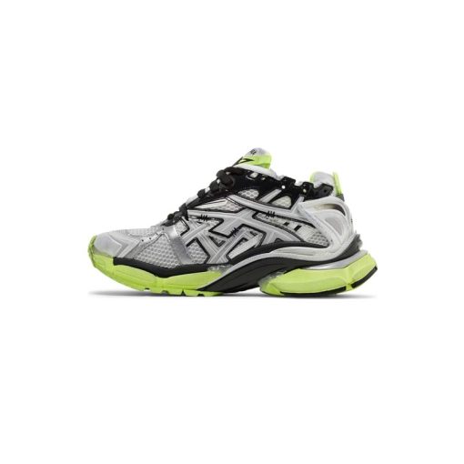 کتونی بالنسیاگا رانر گرافیتی مشکی نقره ای سبز Balenciaga Runner Sneaker White Fluo Yellow