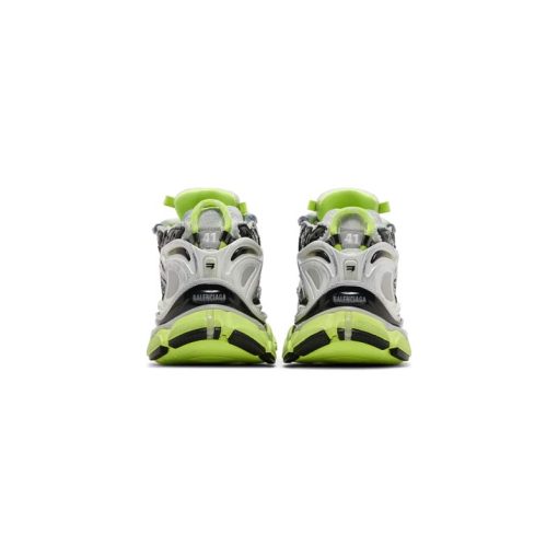 کتونی بالنسیاگا رانر گرافیتی مشکی نقره ای سبز Balenciaga Runner Sneaker White Fluo Yellow