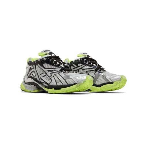 کتونی بالنسیاگا رانر گرافیتی مشکی نقره ای سبز Balenciaga Runner Sneaker White Fluo Yellow