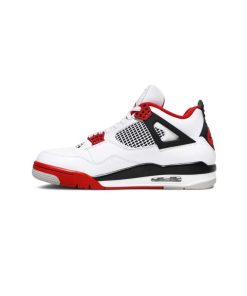 کتونی نایک ایرجردن 4 سفید مشکی قرمز Nike Air Jordan 4 Retro OG Fire Red