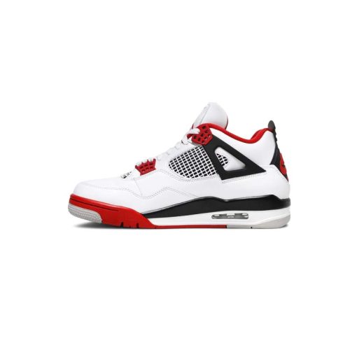 کتونی نایک ایرجردن 4 سفید مشکی قرمز Nike Air Jordan 4 Retro OG Fire Red