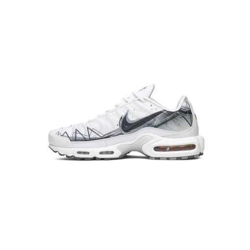 کتونی نایک ایرمکس تی ان پلاس سفید طوسی Nike Air Max Plus La Requin White