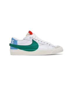 کفش نایک بلیزر جومبو ساق کوتاه سفید سبز آبی Nike Blazer Mid 77 Jumbo Mismatch