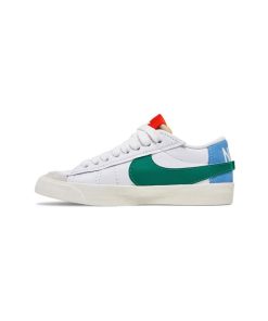 کفش نایک بلیزر جومبو ساق کوتاه سفید سبز آبی Nike Blazer Mid 77 Jumbo Mismatch