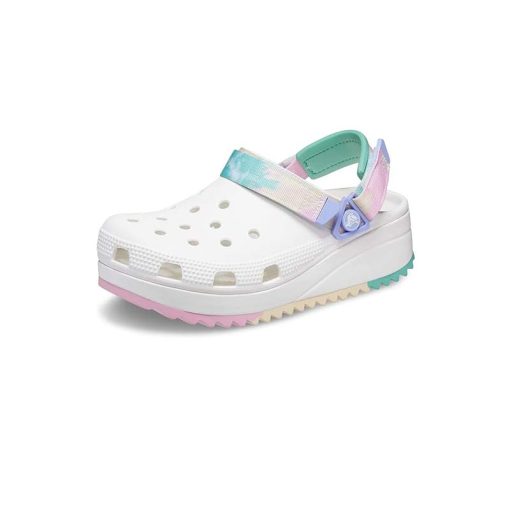 صندل کراکس سفید سبز صورتی Crocs Classic Hiker Clog White Green Pink