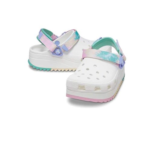 صندل کراکس سفید سبز صورتی Crocs Classic Hiker Clog White Green Pink