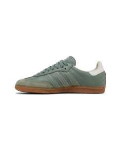 کتونى آدیداس سامبا سبز قهوه ای Adidas Samba OG Silver Green Gum