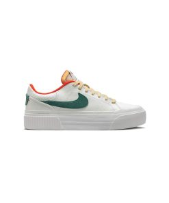 کتونى نایک کورت لگاسى سفید سبز نارنجی Nike Court Legacy Lift Sail Noble Green