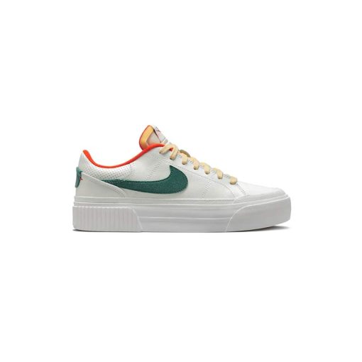 کتونى نایک کورت لگاسى سفید سبز نارنجی Nike Court Legacy Lift Sail Noble Green