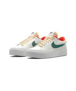 کتونى نایک کورت لگاسى سفید سبز نارنجی Nike Court Legacy Lift Sail Noble Green