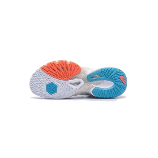 کتونی تخصصی والیبال اسیکس متارایز سفید آبی نارنجی Asics Metarise White Blue Orange