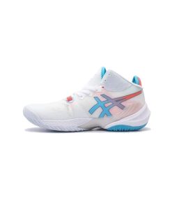 کتونی تخصصی والیبال اسیکس متارایز سفید آبی نارنجی Asics Metarise White Blue Orange