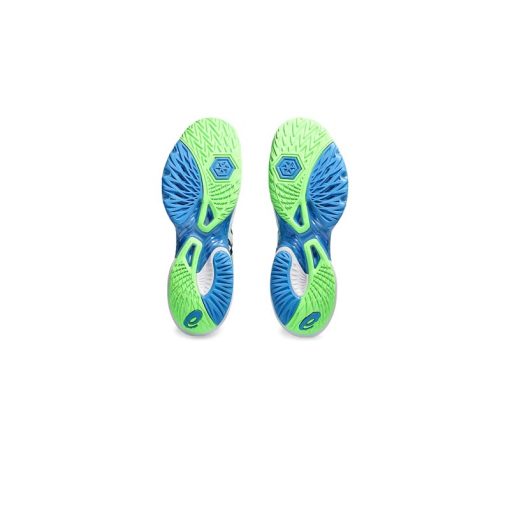 کتونی تخصصی والیبال اسیکس متارایز سفید سبز آبی Asics Metarise White Green Blue