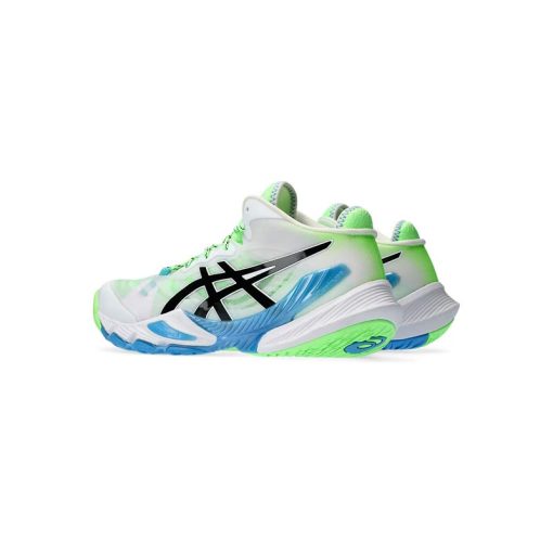 کتونی تخصصی والیبال اسیکس متارایز سفید سبز آبی Asics Metarise White Green Blue