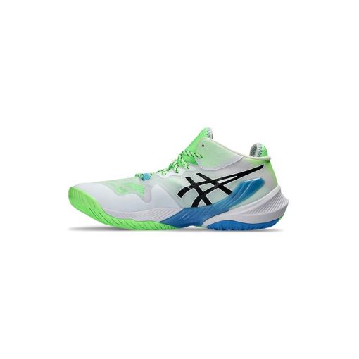 کتونی تخصصی والیبال اسیکس متارایز سفید سبز آبی Asics Metarise White Green Blue