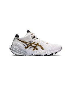 کتونی تخصصی والیبال اسیکس متارایز سفید طلایی Asics Metarise White Gold