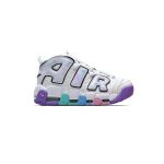 کتونی نایک ایر آپتمپو سفید آبرنگی بنفش صورتی Nike Air More Uptempo Big Kids