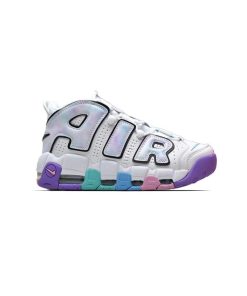 کتونی نایک ایر آپتمپو سفید آبرنگی بنفش صورتی Nike Air More Uptempo Big Kids