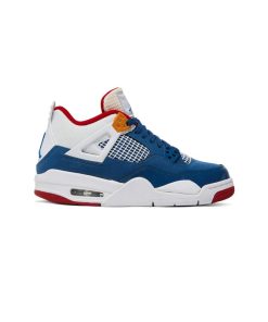 کتونی نایک ایرجردن 4 سفید آبی قرمز Nike Air Jordan 4 Retro GS Messy Room