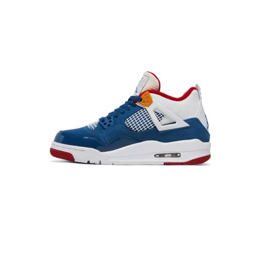 کتونی نایک ایرجردن 4 سفید آبی قرمز Nike Air Jordan 4 Retro GS Messy Room