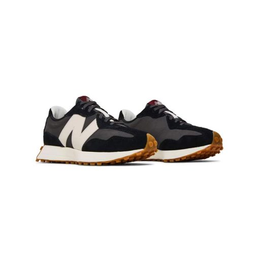 کفش پیاده روی نیوبالانس 327 مشکی کرم طوسی New Balance 327 Black Grey