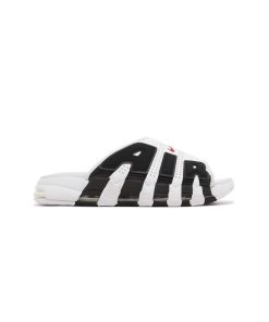 دمپایی نایک اسلاید ایر آپتمپو سفید مشکی Nike Air More Uptempo Slide White Black Red