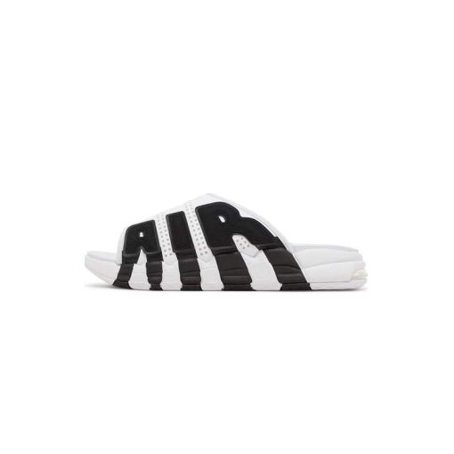 دمپایی نایک اسلاید ایر آپتمپو سفید مشکی Nike Air More Uptempo Slide White Black Red