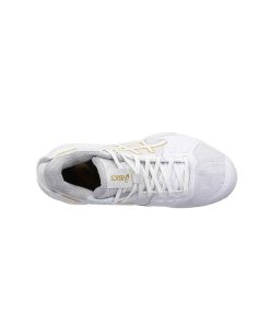 کتونی والیبال اسیکس ژل برست 26 سفید طلایی Asics Gel Burst 26 White gold