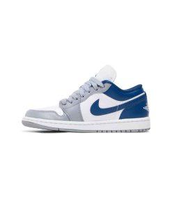 کتونی نایک ایرجردن 1 ساق کوتاه طوسی آبی Nike Air Jordan 1 Low French Blue