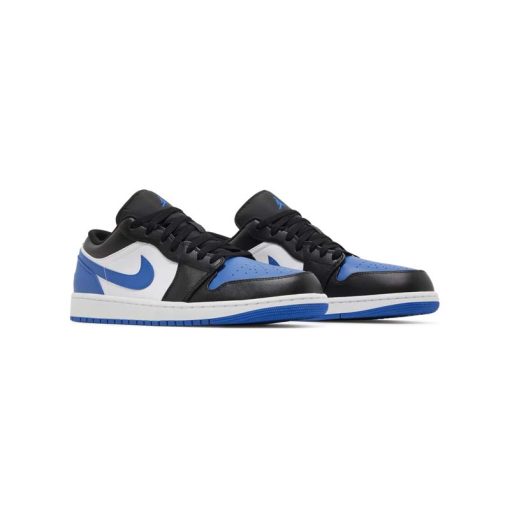 کتونی نایک ایرجردن 1 ساق کوتاه مشکی سفید آبی Nike Air Jordan 1  Low Alternate Royal Toe - Image 5