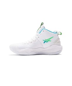 کتونی والیبالی اسیکس نوا سرج 2 سفید سبز آبی Asics Nova Surge 2 White Island Blue