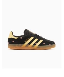 کفش آدیداس گزل مشکی زرد گل دار Adidas Gazelle Indoor Black Yellow Floral