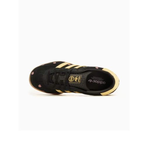 کفش آدیداس گزل مشکی زرد گل دار Adidas Gazelle Indoor Black Yellow Floral