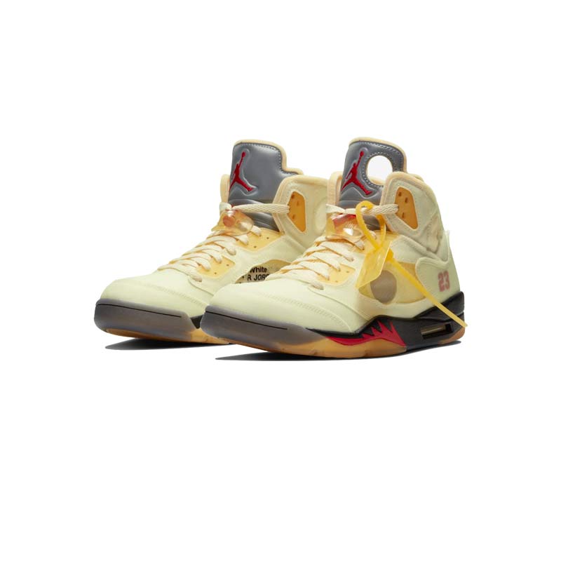 نایک ایرجردن 5 آفوایت کرم زرد Nike Air Jordan 5 Retro Off-White Sail