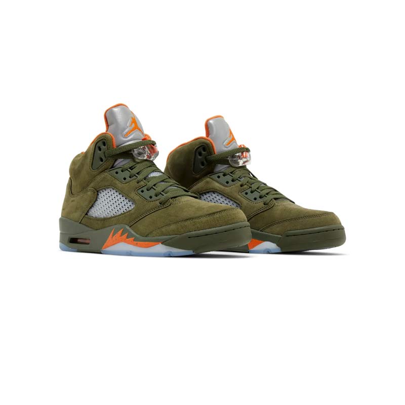 نایک ایرجردن 5 سبز زیتونی نارنجی Nike Air Jordan 5 Retro Olive