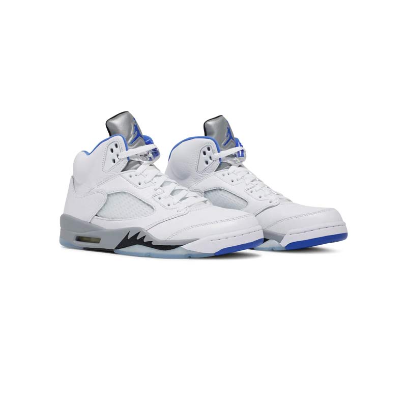 نایک ایرجردن 5 سفید طوسی آبی Nike Air Jordan 5 Retro Stealth 2.0