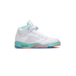 نایک ایرجردن 5 سفید فیروزه ای Nike Air Jordan 5 Retro GS Light Aqua