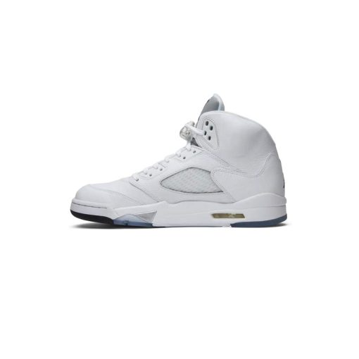 نایک ایرجردن 5 سفید نقره ای آبی Nike Air Jordan 5 Retro Metallic White