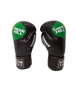 دستکش بوکس چرم گرین هیل مشکی سبز Green Hill Boxing Gloves