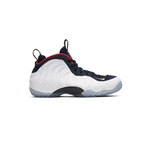 کفش بسکتبالی نایک فومپوزیت وان سفید سورمه ای Nike Air Foamposite One Olympic