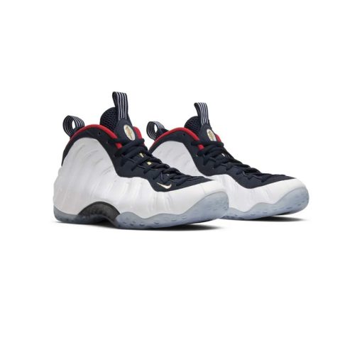 کفش بسکتبالی نایک فومپوزیت وان سفید سورمه ای Nike Air Foamposite One Olympic