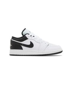 کتونی نایک ایرجردن 1 ساق کوتاه سفید مشکی Nike Air Jordan 1 Low White Black Dark