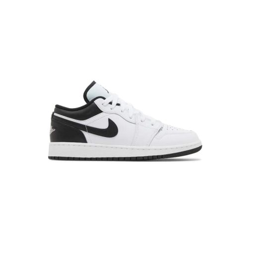 کتونی نایک ایرجردن 1 ساق کوتاه سفید مشکی Nike Air Jordan 1 Low White Black Dark