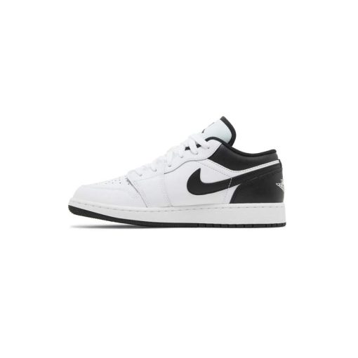 کتونی نایک ایرجردن 1 ساق کوتاه سفید مشکی Nike Air Jordan 1 Low White Black Dark
